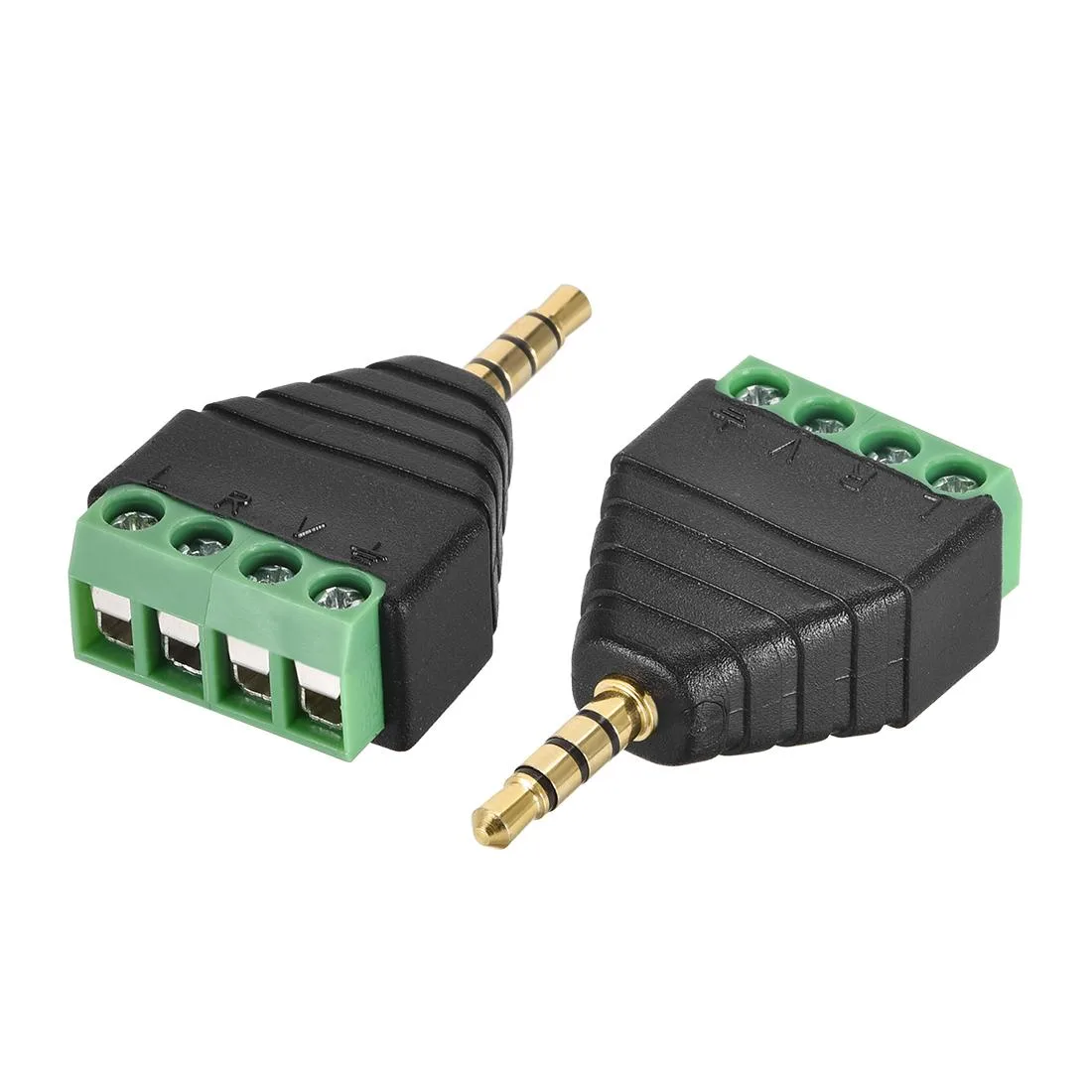 Unique-Bargains Unique-Bargains 3.5mm 4 Pole Male to AV 4 Screw Terminal Audio Adapter 2pcs — product photo