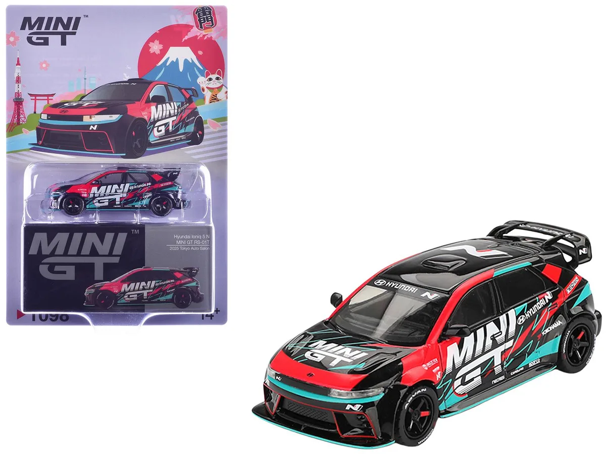 Mini GT Mini GT Hyundai Ioniq 5N RS-01T "Mini GT" Black 2025 Tokyo Auto Salon Limited Edition 1/64 Diecast Car — product photo