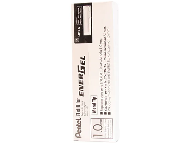 Pentel of America, Ltd. Pentel of America, Ltd. LR10A pen refill, EnerGel RTX, metal tip, bold, black ink — product photo