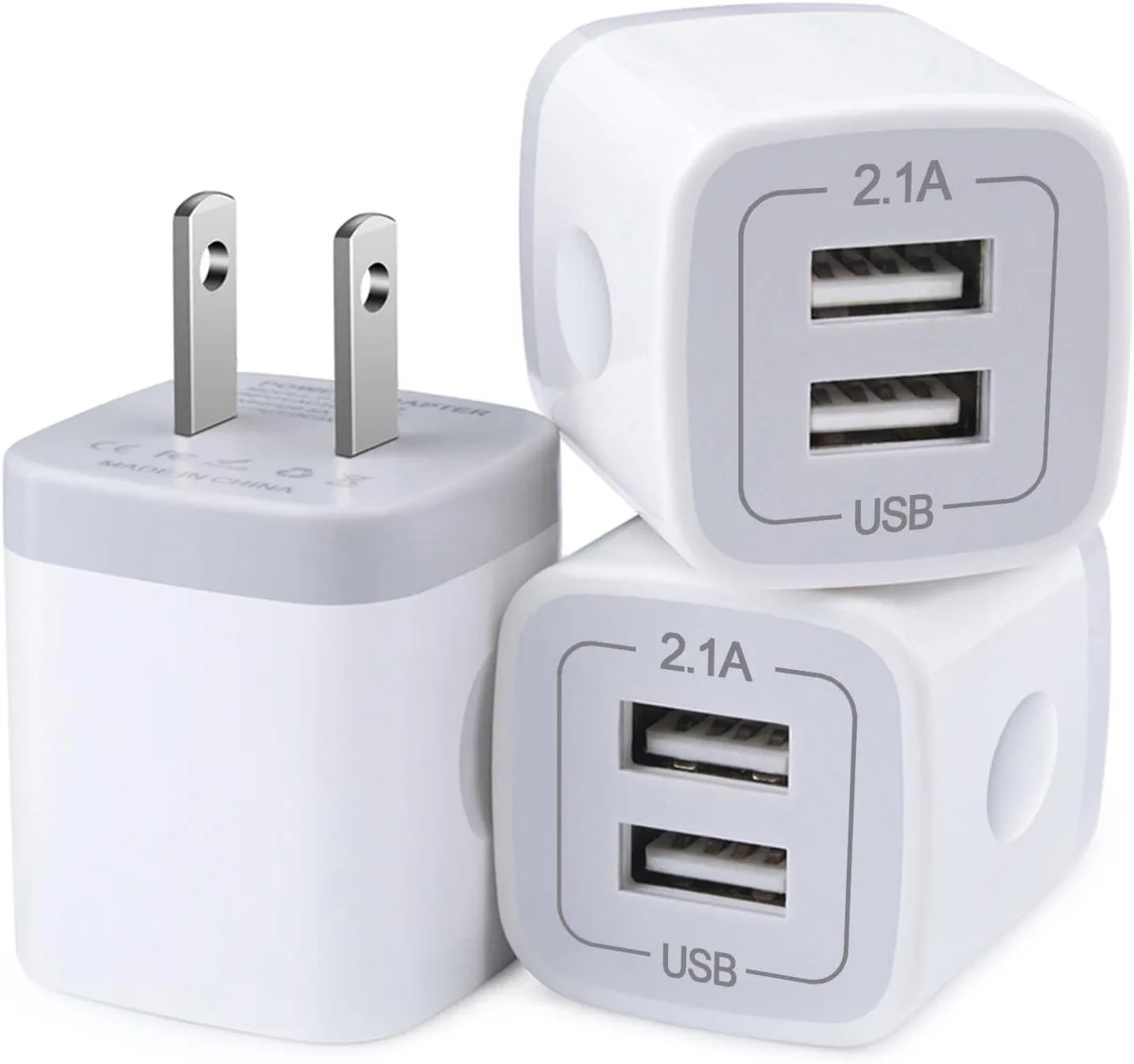 ONITOON ONITOON 2.1A Dual USB Wall Charger 3-Pack — product photo