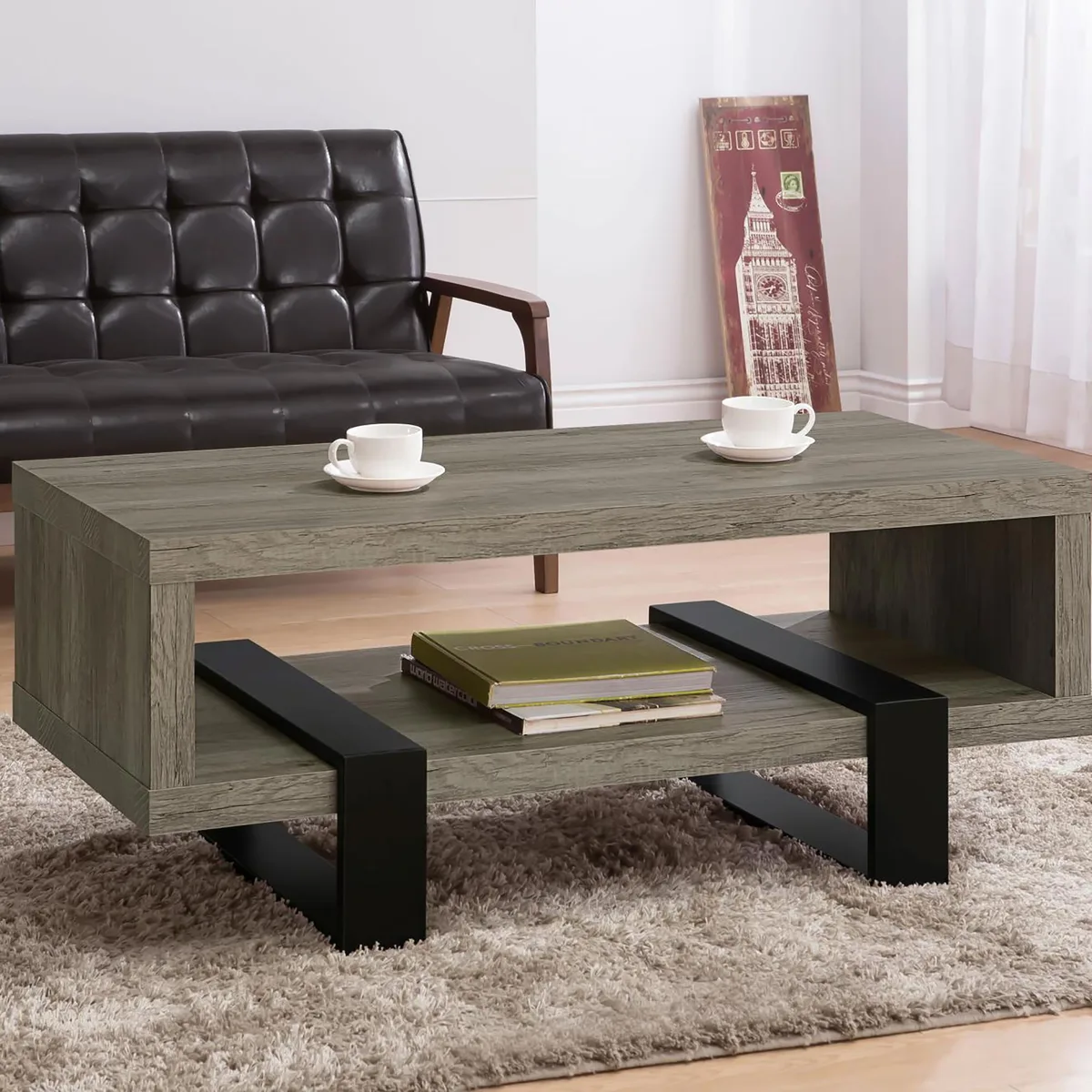tuphen tuphen Grey Driftwood 1-shelf Coffee Table — product photo