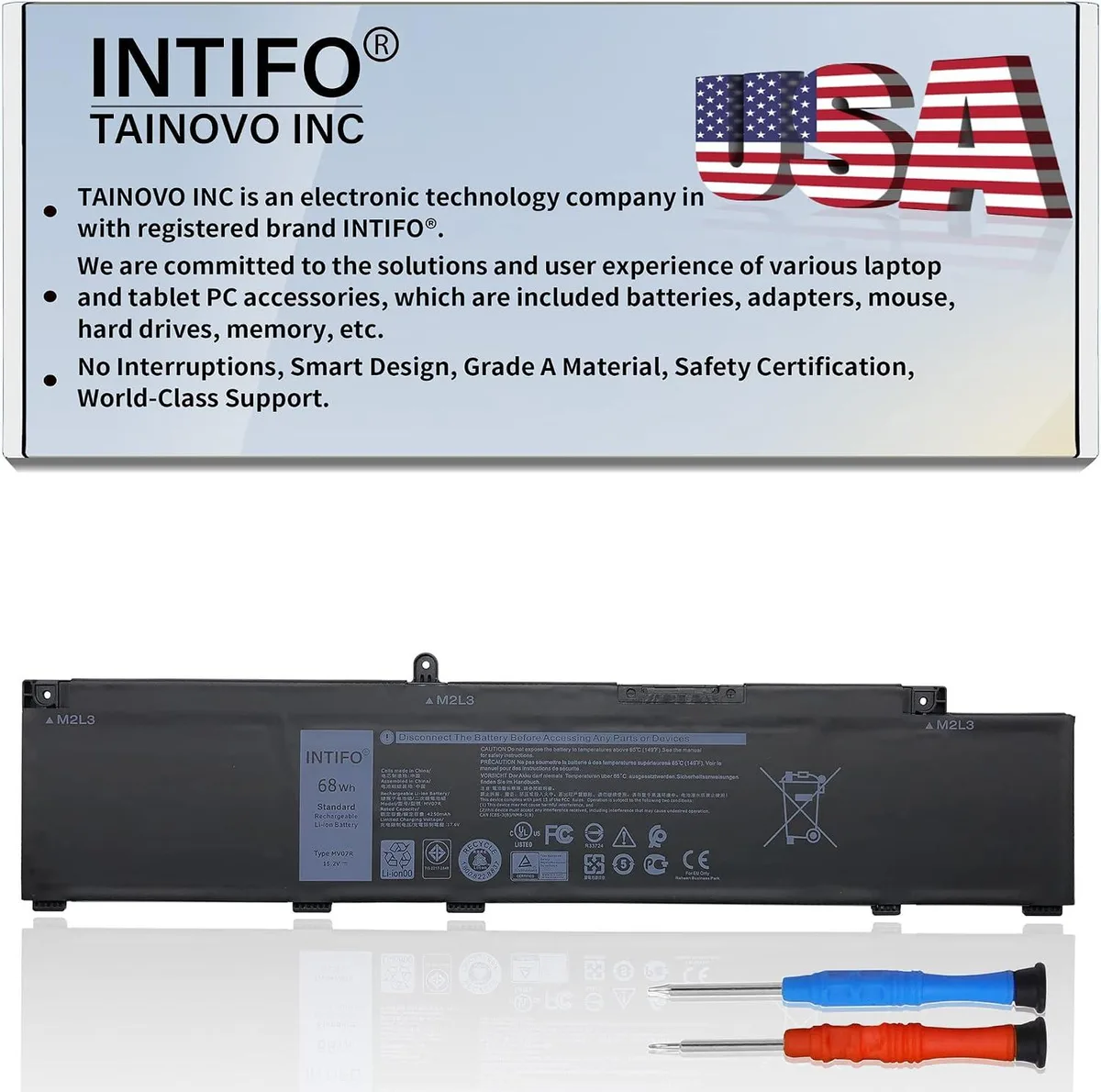 NShi NShi INTIFO MV07R 68Wh 15.2V 4-Cell laptop battery — product photo