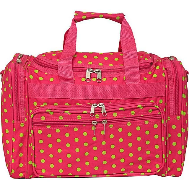 World Traveler World Traveler 81T16 16in Checked Luggage Fuchsia Lime Dot — product photo