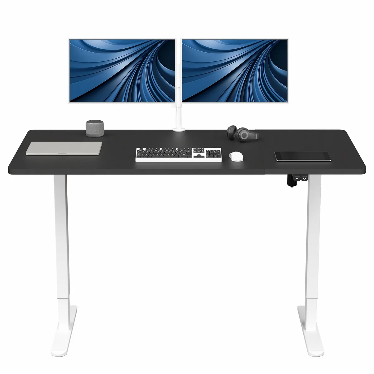 VIVO VIVO Electric 60 x 30 Standing Desk Black Top White Frame — product photo