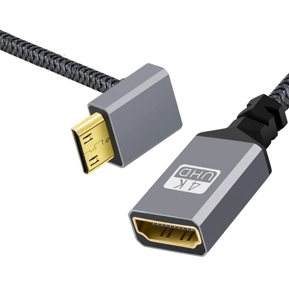 Fervit Fervit 4K Type-C Mini HDMI 1.4 90° Male to HDMI Female Extension Cable — product photo