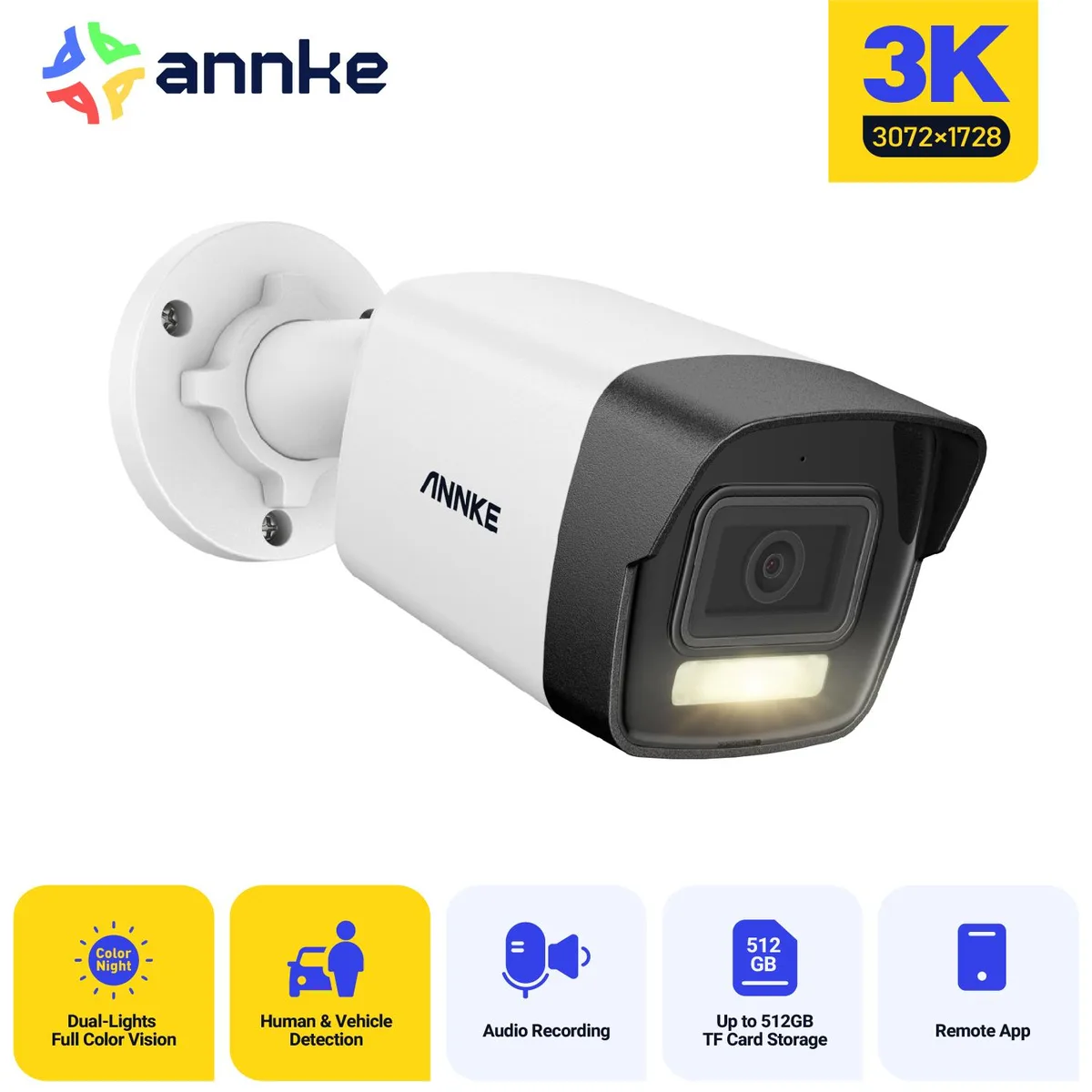 Annke Annke AC500 3K PoE Bullet Camera 2.8mm 1/3" CMOS 256GB — product photo