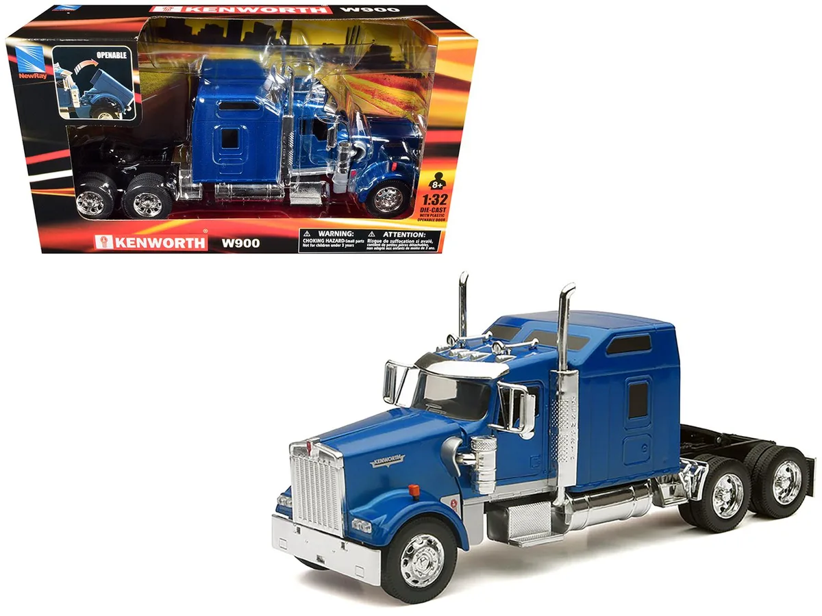 New Ray Toys New Ray Toys Kenworth W900 1/32 Blue Metallic Diecast Truck hobby collectible — product photo