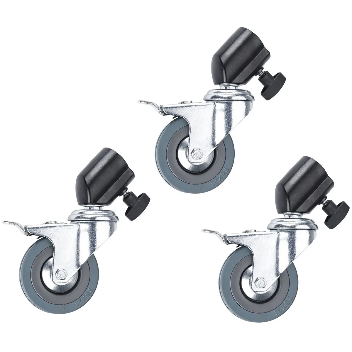 Flashpoint Brand Flashpoint Locking Caster Set for 22mm Light Stands — Set of 3 — product photo