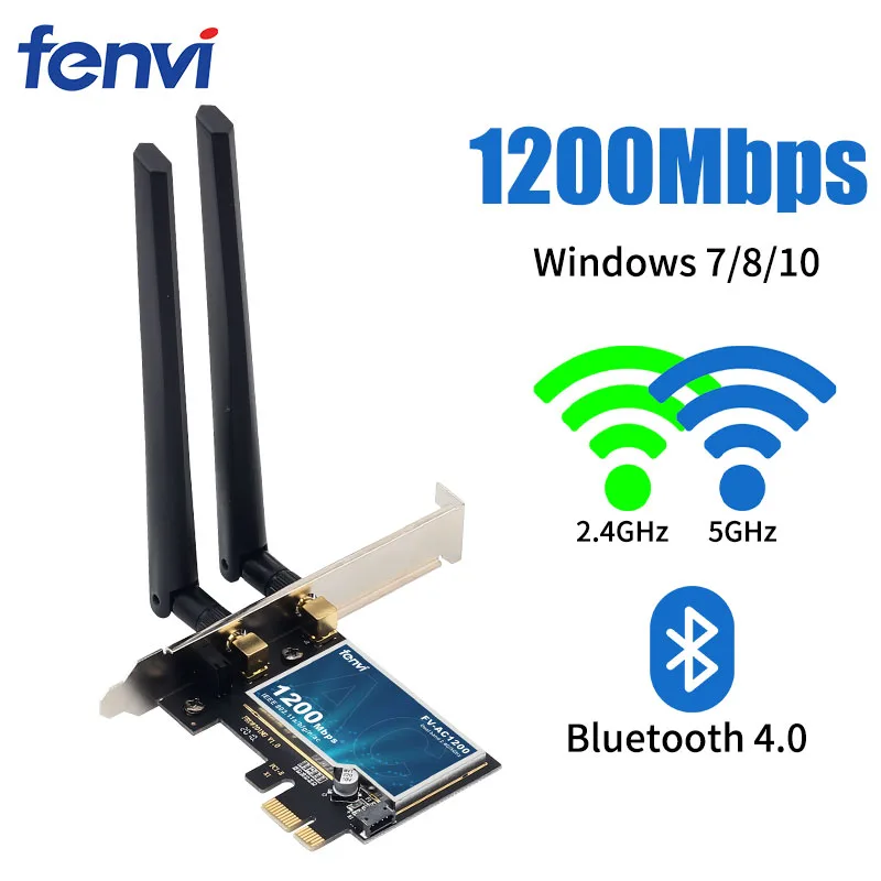 fenvi fenvi AC1200 Wi-Fi 5 PCIe adapter Bluetooth 4.0 867 Mbps 300 Mbps — product photo