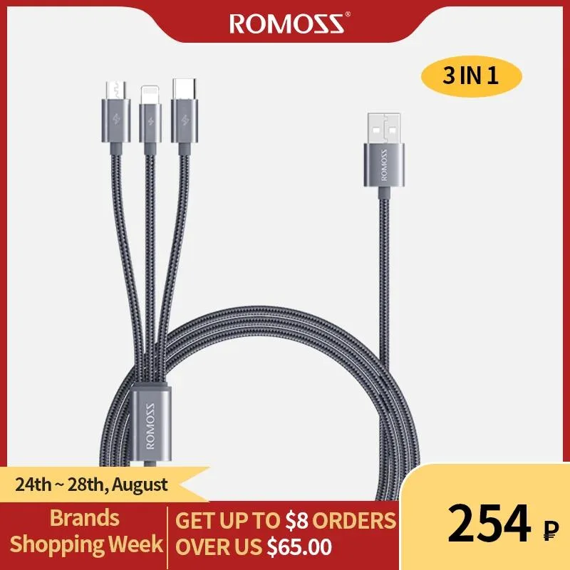 Defendwe Defendwe 3 in 1 USB Cable 1.5M 2.1A Gray — product photo
