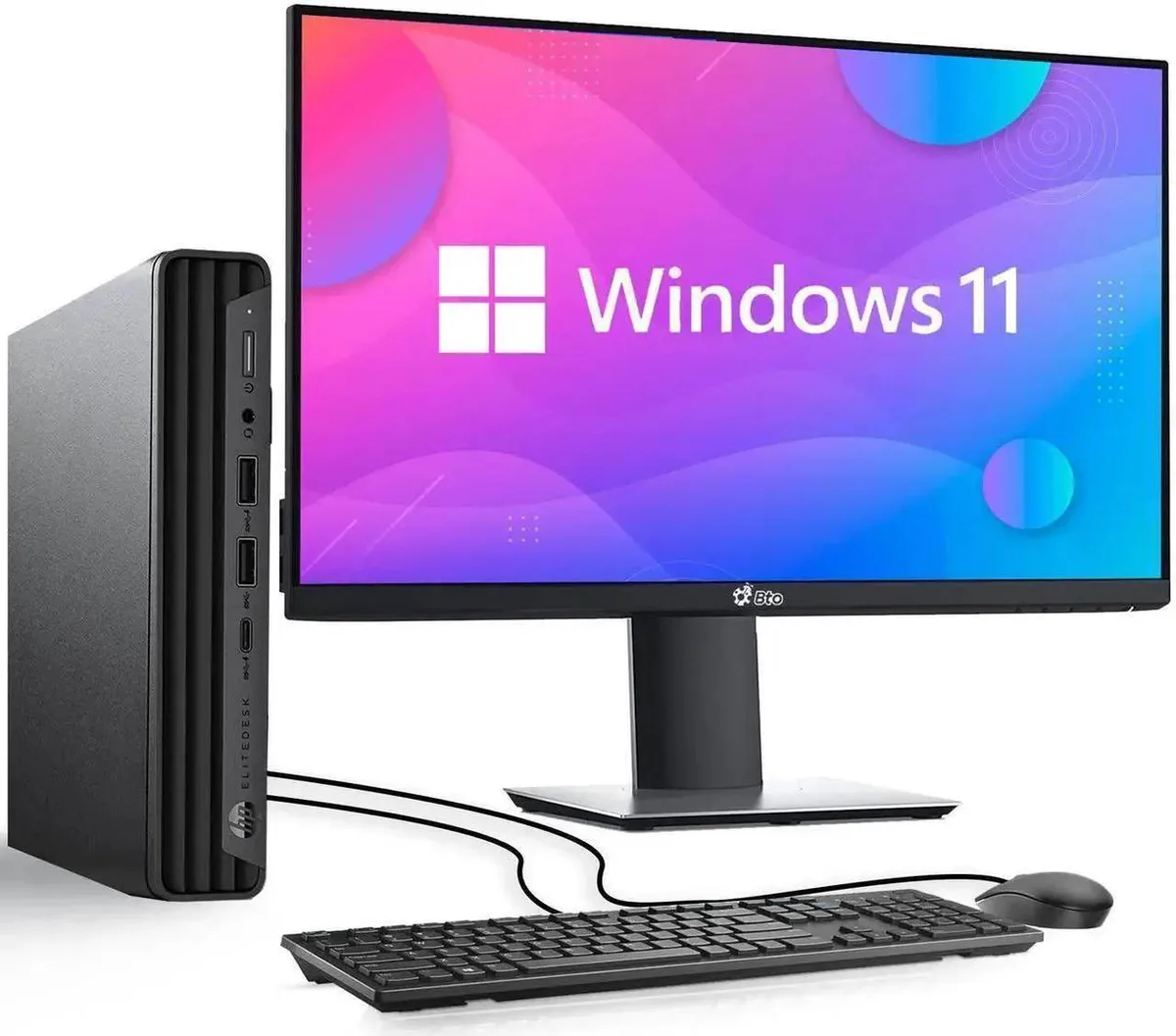 HP HP EliteDesk 800 G6 Tiny Desktop PC i5-10500T 16GB DDR4 128GB SSD 22" Monitor Windows 11 Pro — product photo