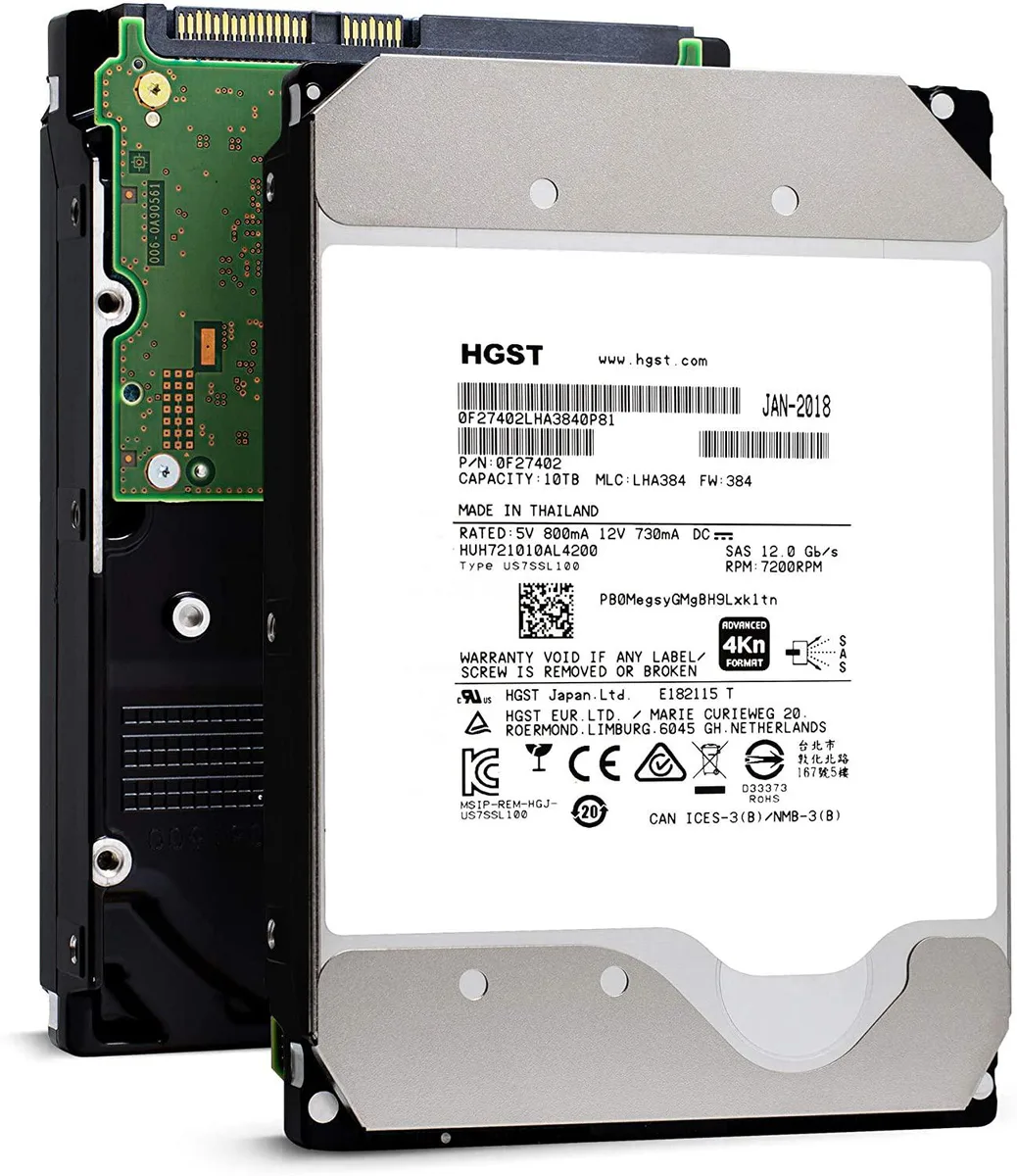 HGST HGST Ultrastar He10 10TB 7200 RPM SAS 12Gb/s 256MB 3.5-Inch ISE Enterprise internal hard drive — product photo