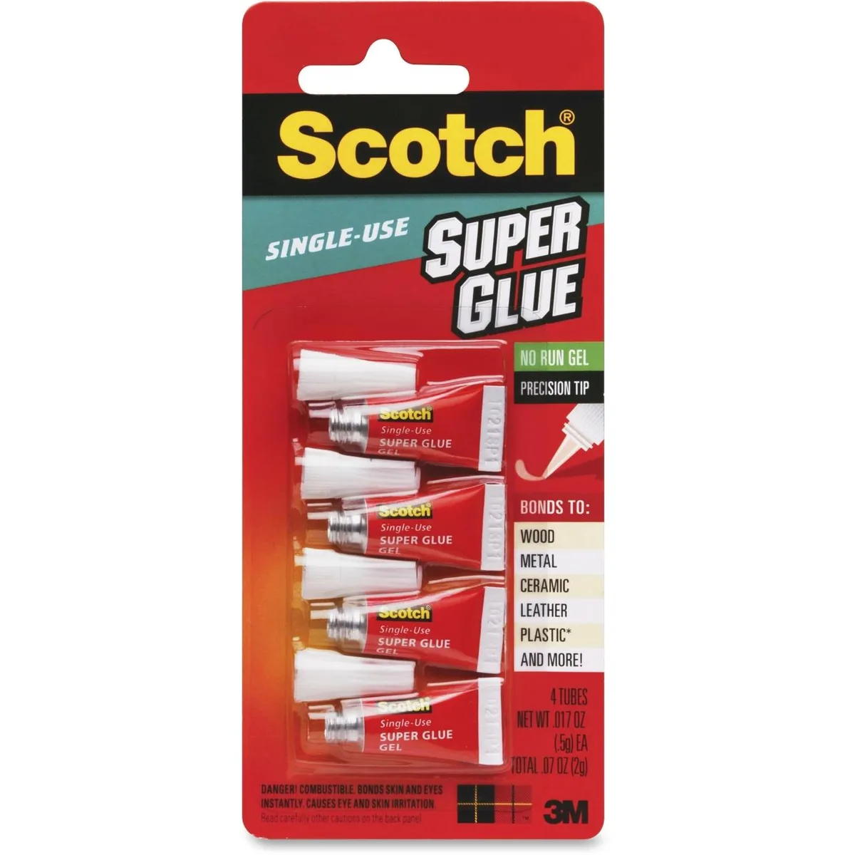 3M 3M AD119 Scotch Super Glue Gel 4 Pack .017 oz — product photo