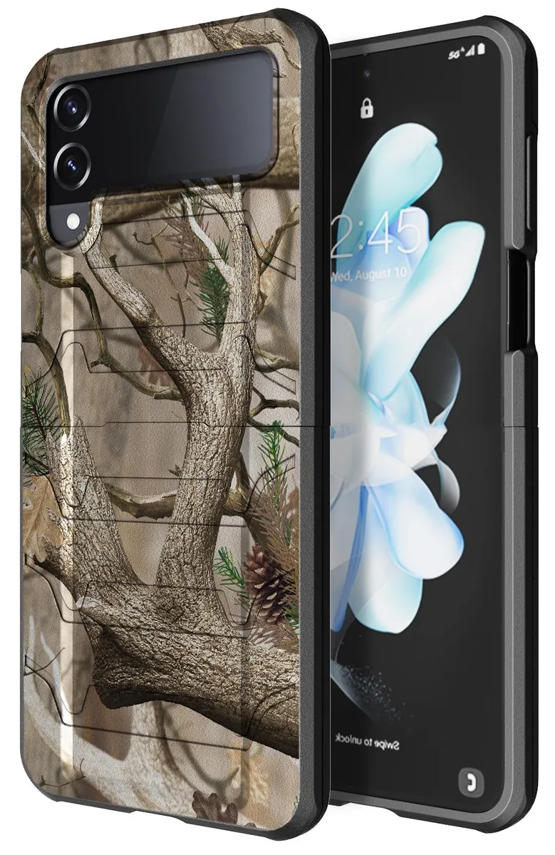 Nakedcellphone Nakedcellphone Special Ops Tactical Case for Samsung Galaxy Z Flip 4 5G Outdoor Camo Tree — product photo