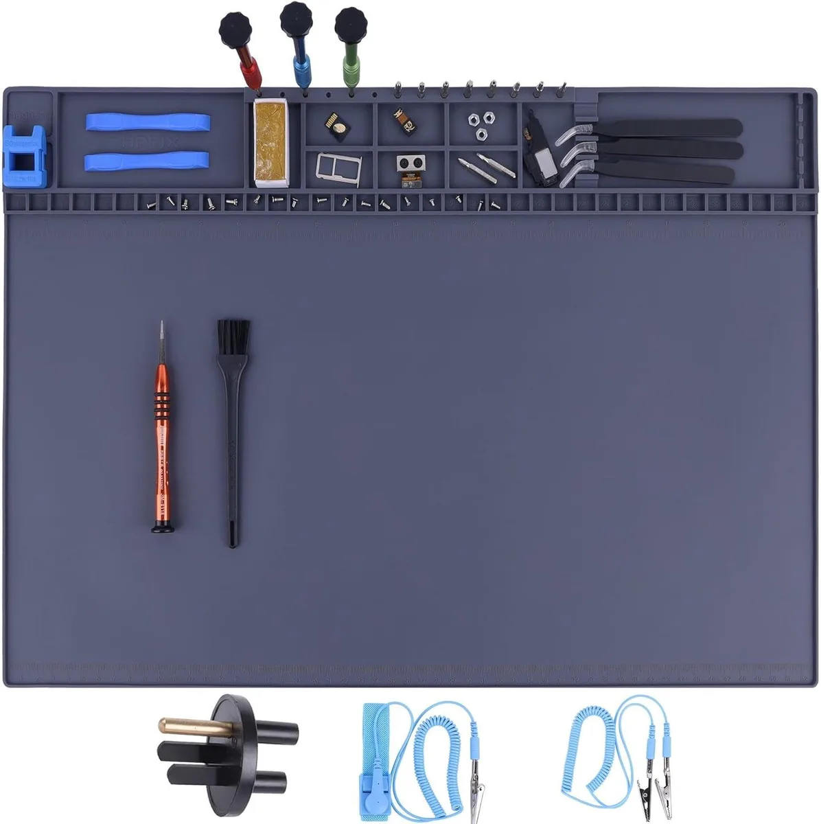 BFKK BFKK Magnetic Anti-Static Soldering Mat 20.7" x 13.4" 932°F ESD Grounding Kit — product photo