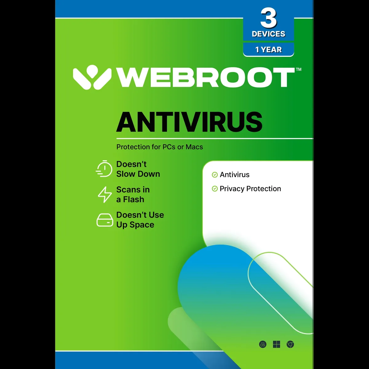 Webroot Software, Inc. Webroot Software, Inc. 8112739 AntiVirus 3 Devices 1 Year antiviru — product photo
