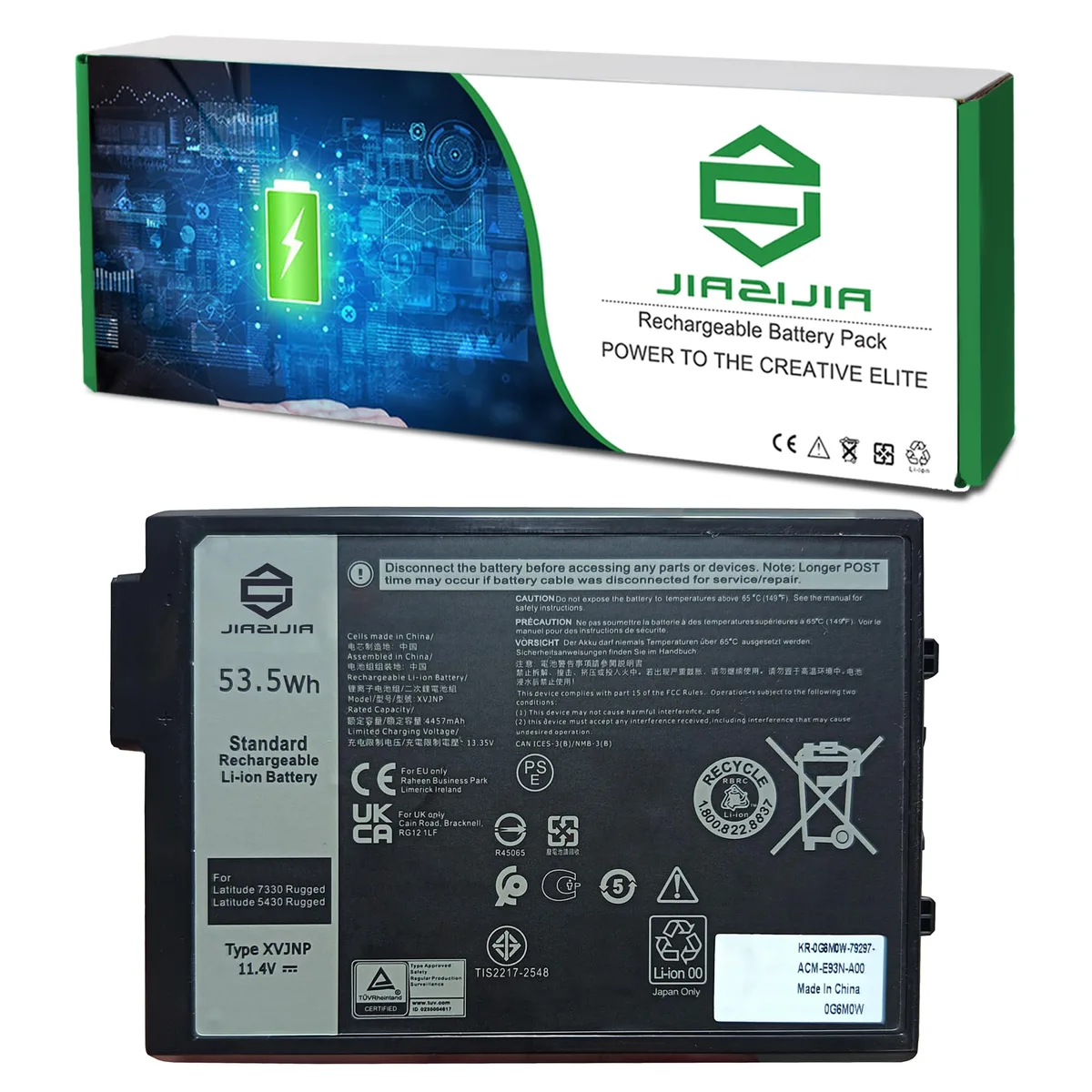 No Sew No Sew XVJNP 451-BCWQ laptop battery 11.4V 53.5Wh for Dell Latitude 5430 7330 Rugged Extreme Pro Rugged 14 13 — product photo