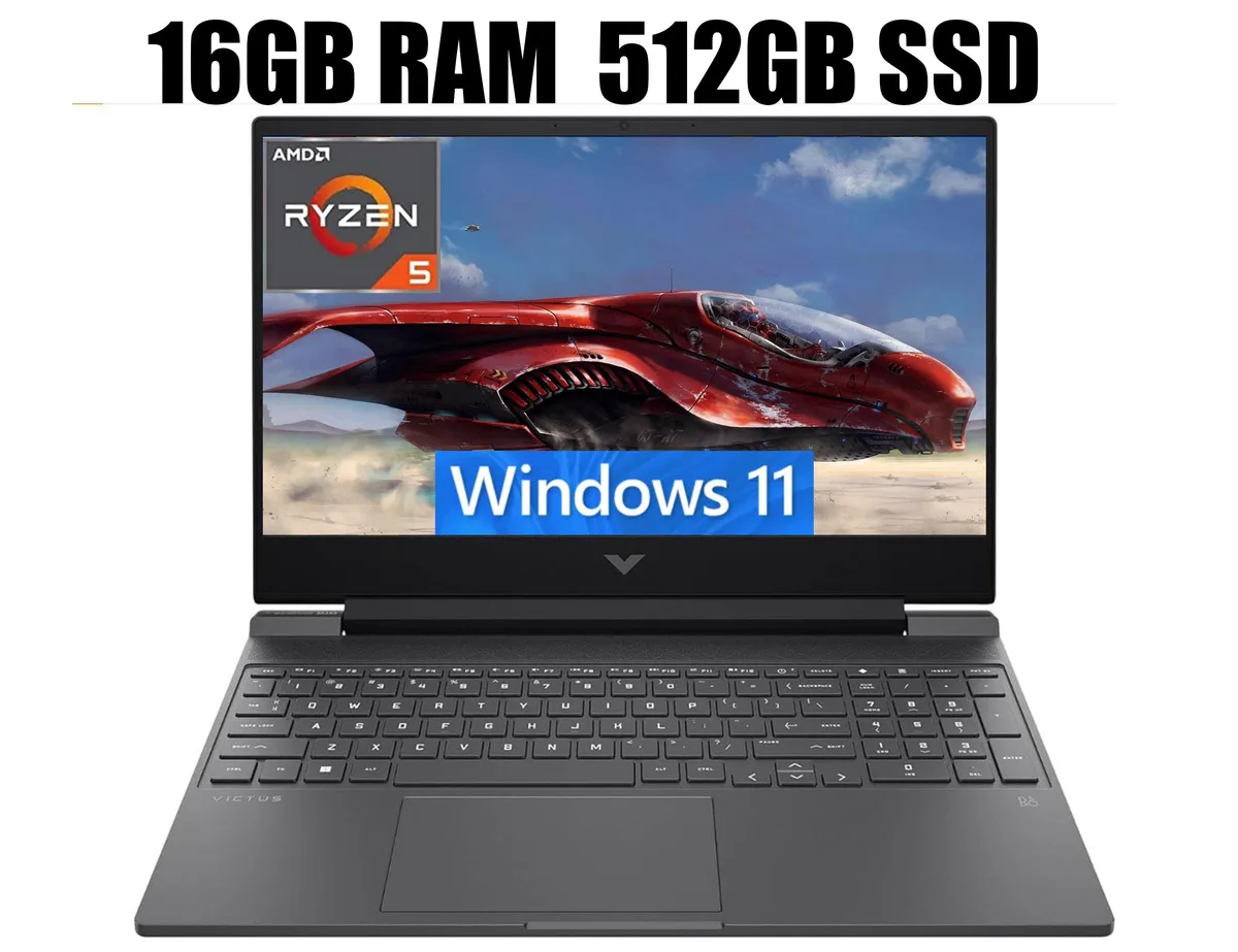 HP HP Victus 15 Raider Black AMD Ryzen 5 7535HS RX 6550M 16GB 512GB gaming laptop — product photo