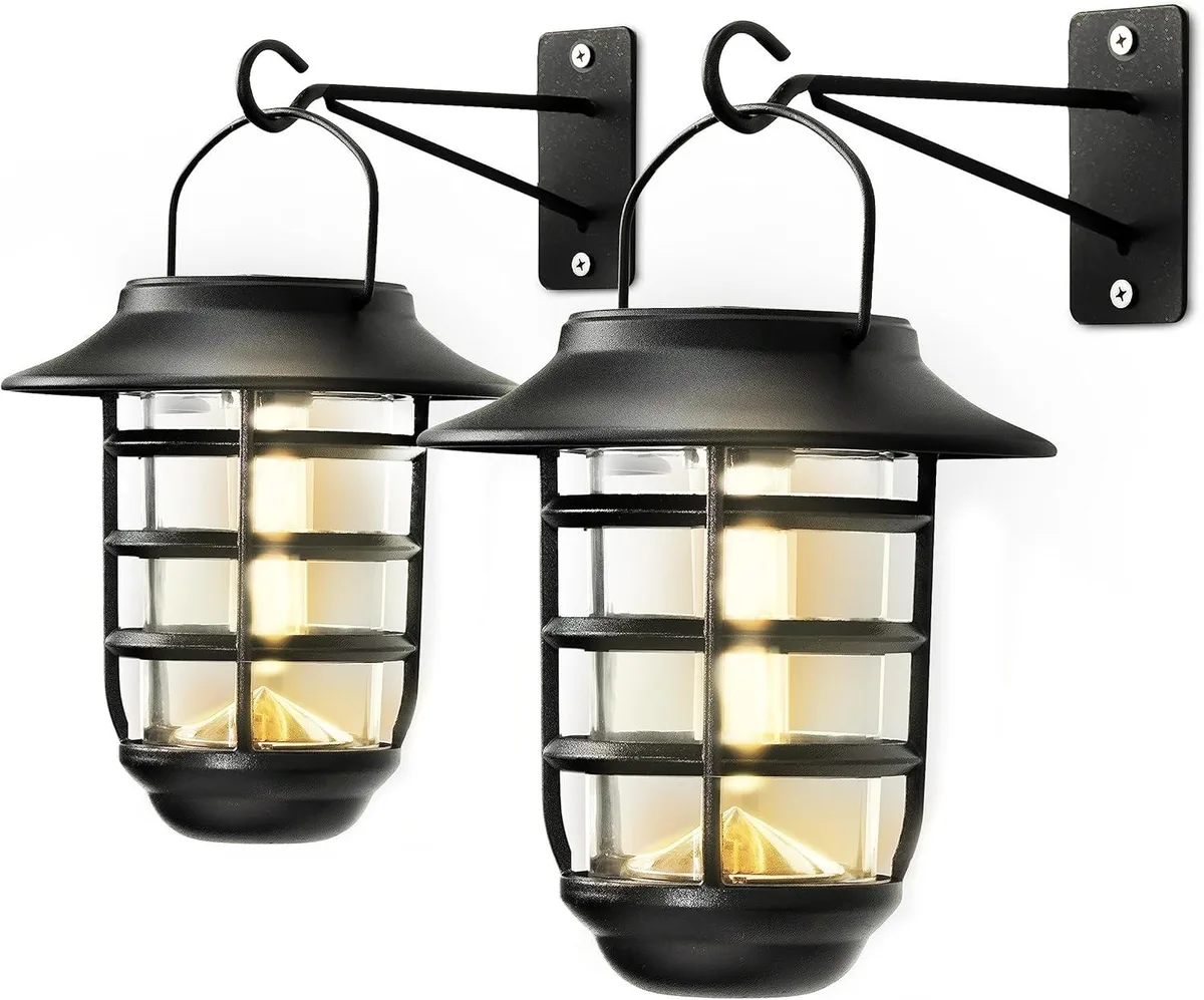 Home Zone Security Home Zone Security ELJ7990V 2-Pack Solar Wall Sconce LiFePO4 3000K 20lm IP65 — product photo