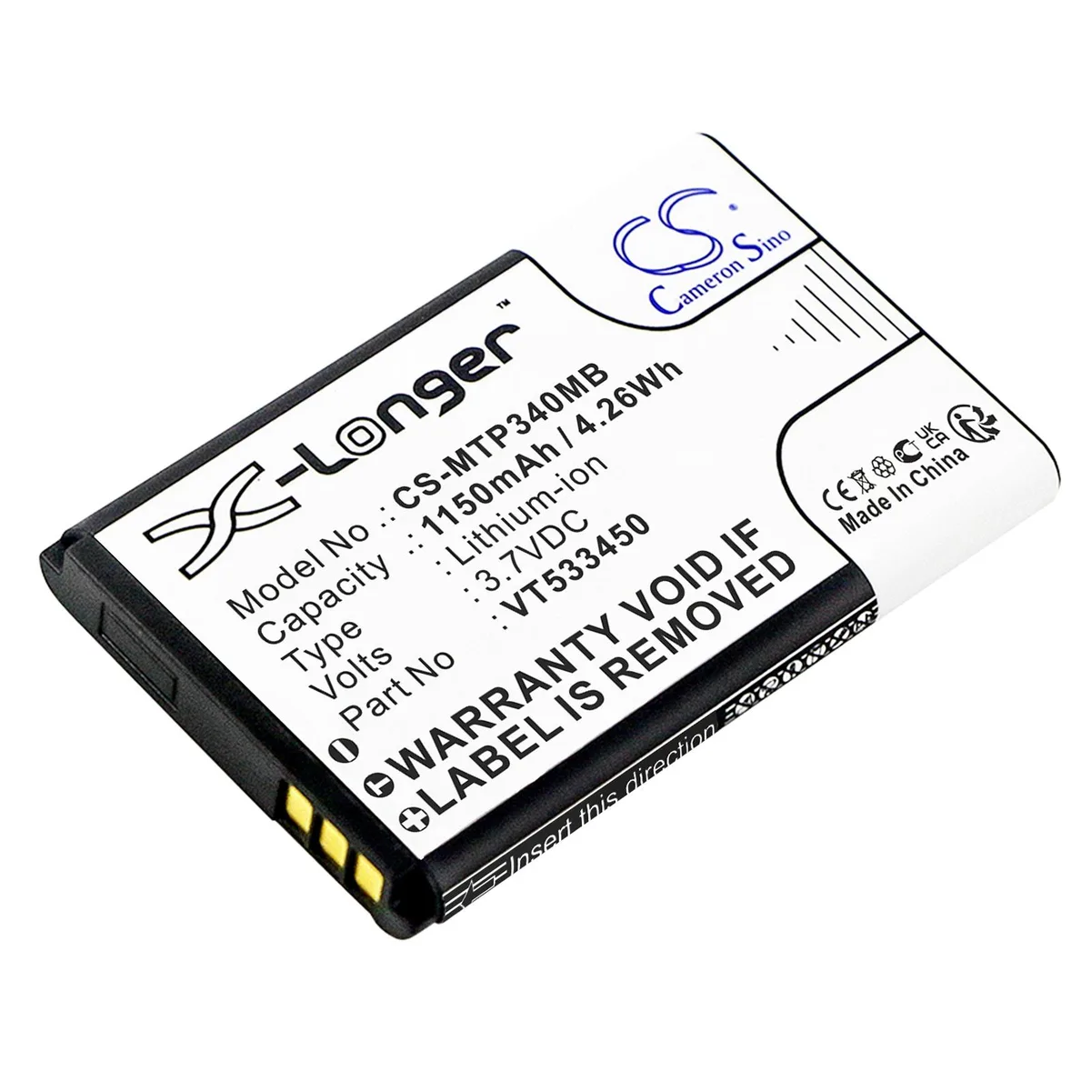 Cameron &amp; Co Cameron &amp; Co DS-CS-MTP340MB 3.7 V 1.15 Ah surveillance accessory — product photo