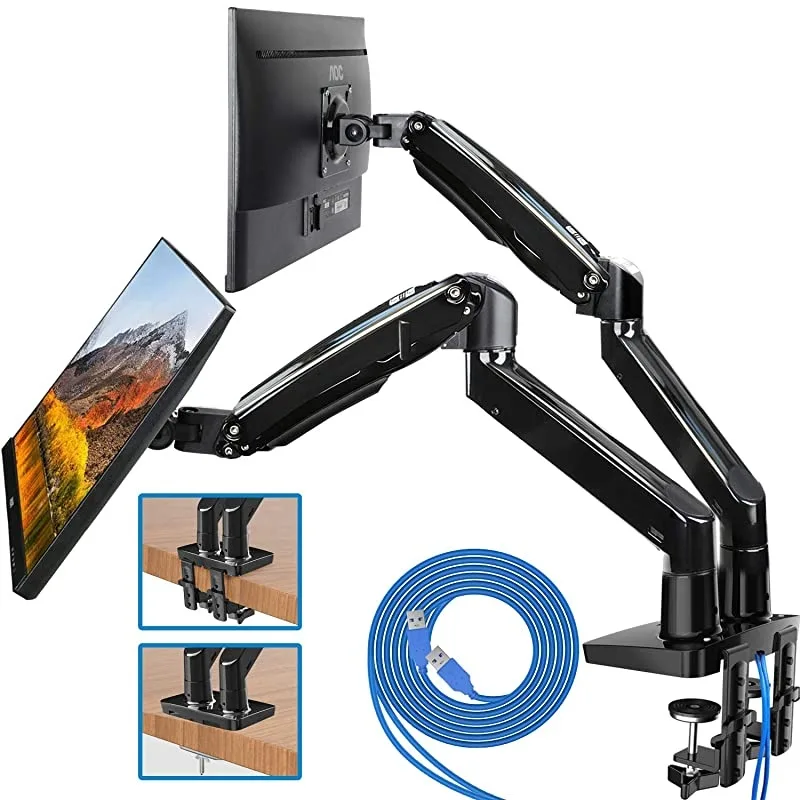 EVTV Miami EVTV Miami HNDS7 Long Arm Gas Spring Dual Monitor Stand 22-32 Inch 26.4 lbs — product photo