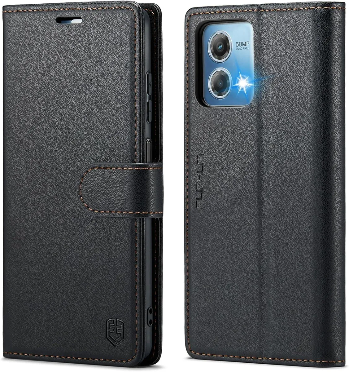 TAURKENAM TAURKENAM Moto G Stylus 5G 2024 Wallet Case RFID Kickstand Black — product photo