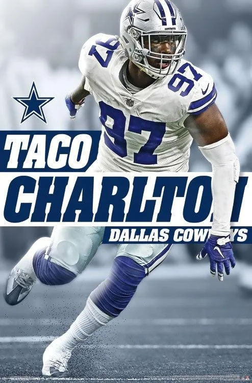 Dallas Cowboys Taco Charlton poster print 22 by 34 inches on premium heavy stock paper