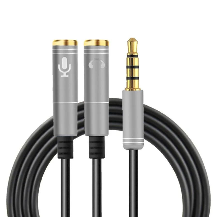 ESTONE ESTONE SONGFUL M2 3.5mm Male to 2× 3.5mm Female Audio Splitter 20 cm Gray 2-Pack — product photo