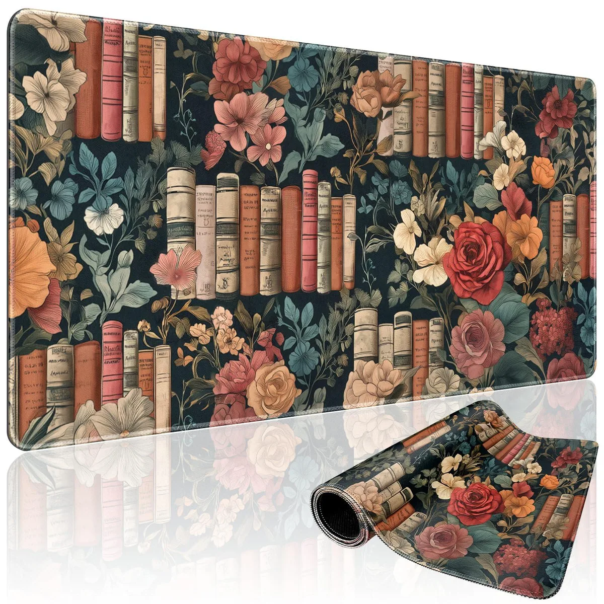  Mcapirivo BGMP011 Books and Roses Mouse Pad 31.5x15.7in — product photo