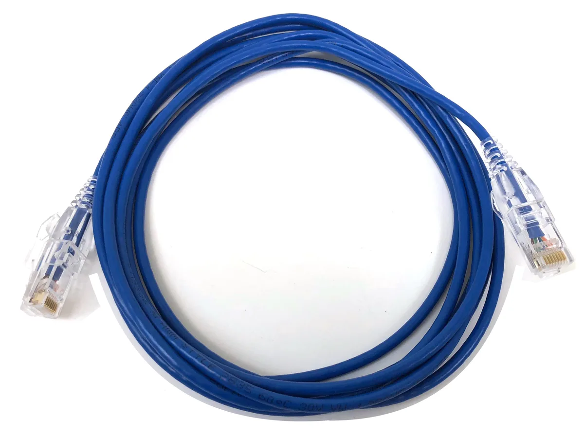 Micro Connectors Micro Connectors 7 ft CAT 6A Ultra Slim 28AWG Blue network ethernet cable — product photo