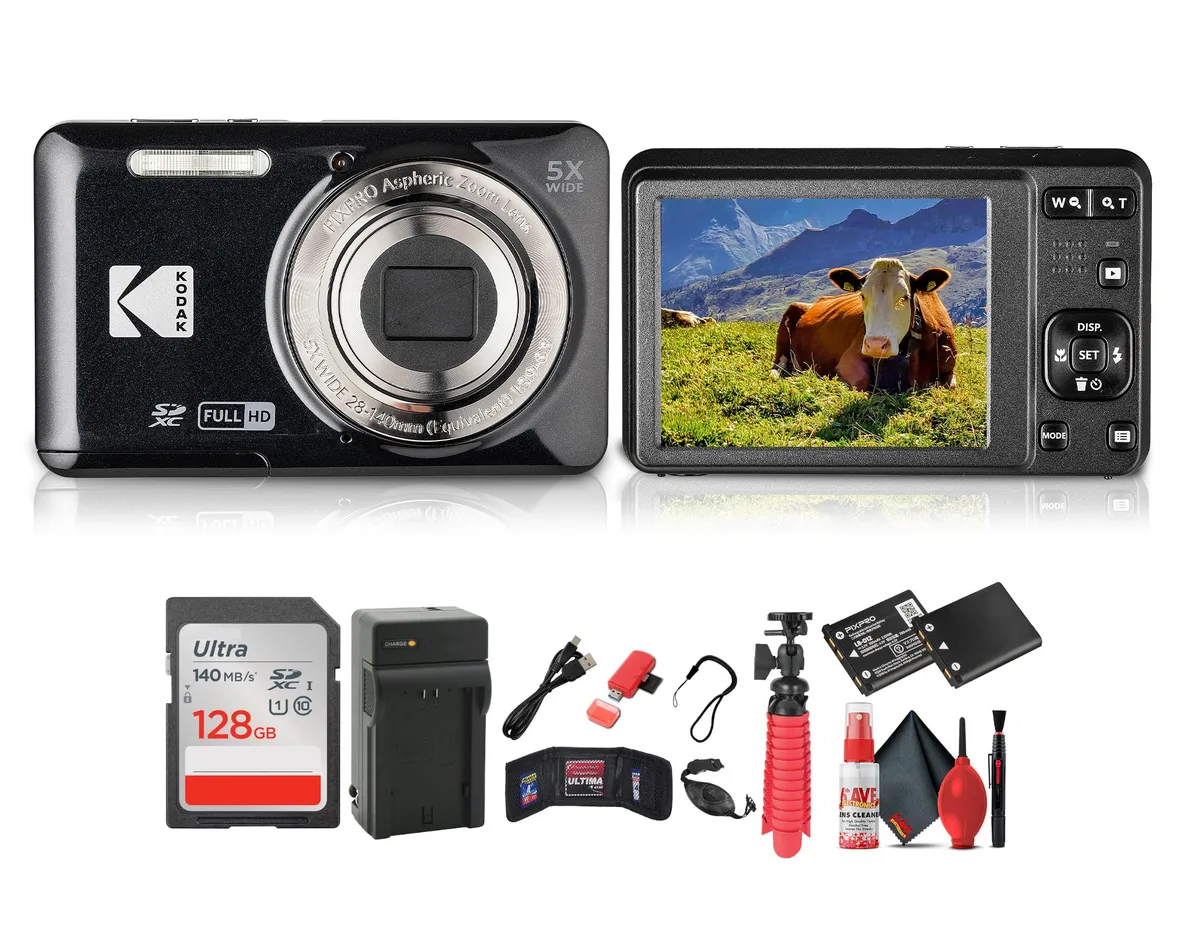 Kodak Kodak Pixpro FZ55 16MP 28mm 2.7in 1080p Black Kit with 128GB Card — product photo