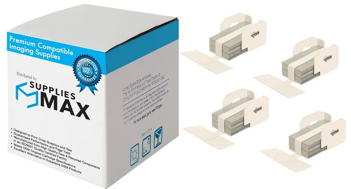 SuppliesMax SuppliesMax Staple Refill Cartridge 4-Pack 89886 2000 Staples Silver — product photo