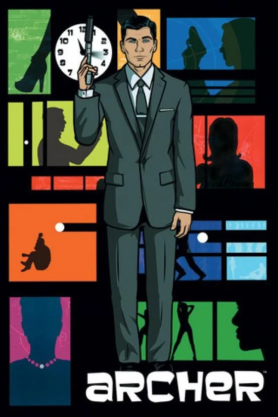 Archer collage poster print 22 by 34 inches on premium heavy stock paper