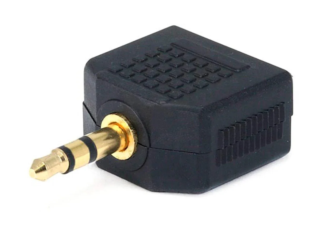 Monoprice Inc. Monoprice 107204 3.5mm TRS Stereo Plug to 2x 3.5mm TRS Jack Splitter Gold Plated — product photo