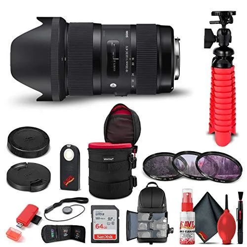SIGMA SIGMA 18-35mm f/1.8 DC HSM Art Lens for Nikon F Bundle — product photo