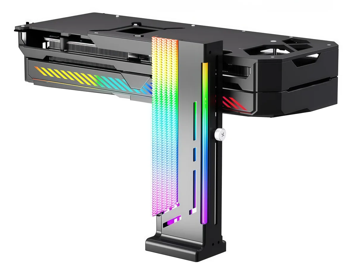 DOCTOR METAL DOCTOR METAL ARGB GPU Support Bracket Black ARGB video card accessory — product photo