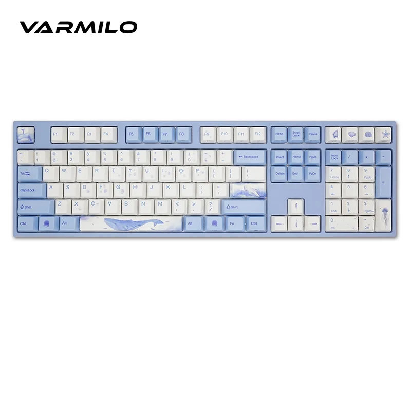 Varmilo Varmilo VD108M Sea Melody Gaming Keyboard 108 Keys Cherry MX Brown Blue White — product photo