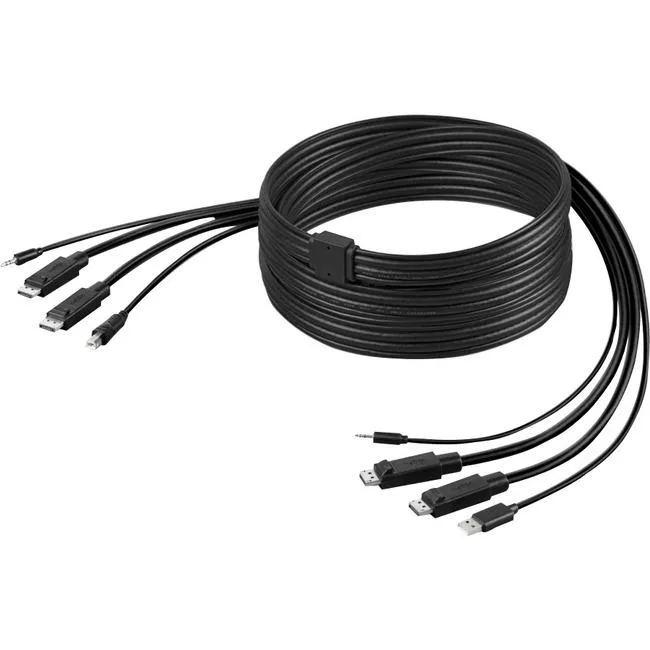 Belkin Belkin F1D9020B10T 10ft dual-head DisplayPort USB audio KVM combo cable — product photo