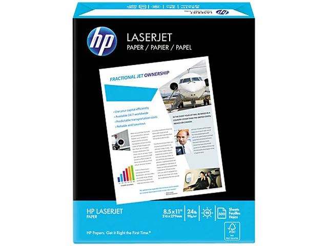 HP HP 112400 LaserJet Paper 24 lb 98 Brightness 500 Sheets 8.5 x 11 in — product photo