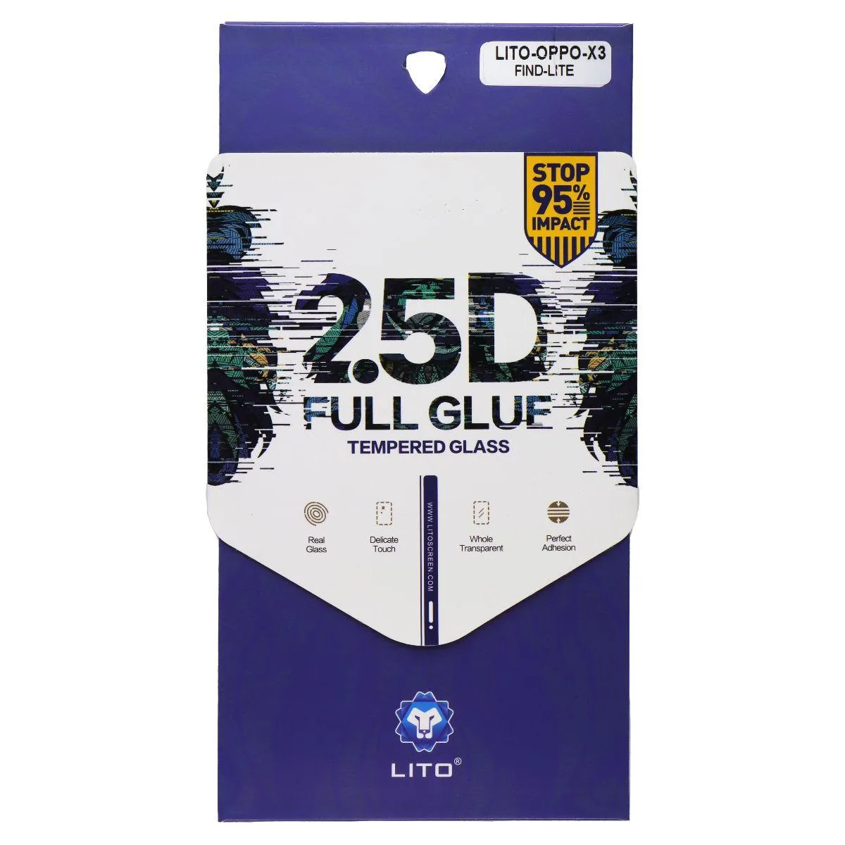 Lito Children’s Wear Lito Children’s Wear 2.5D Full Glue Tempered Glass Screen Protector for OPPO X3 Find Lite — product photo