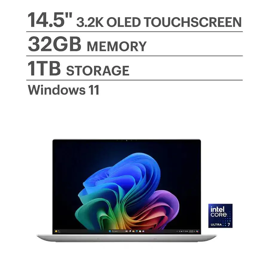 DELL DELL Premium 14.5" 3.2K OLED Touch Ultra 7 255H 32GB 1TB Platinum — product photo
