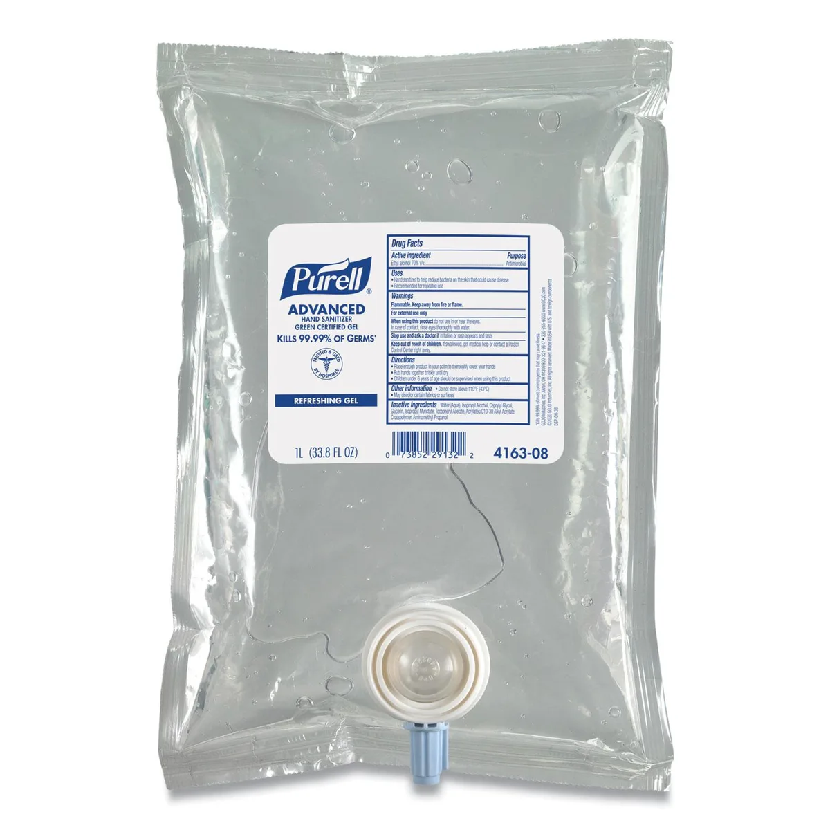 Go-Jo Go-Jo 416308 Hand Sanitizer Gel Refill 1000 mL Fragrance-Free EcoLogo Certified — product photo