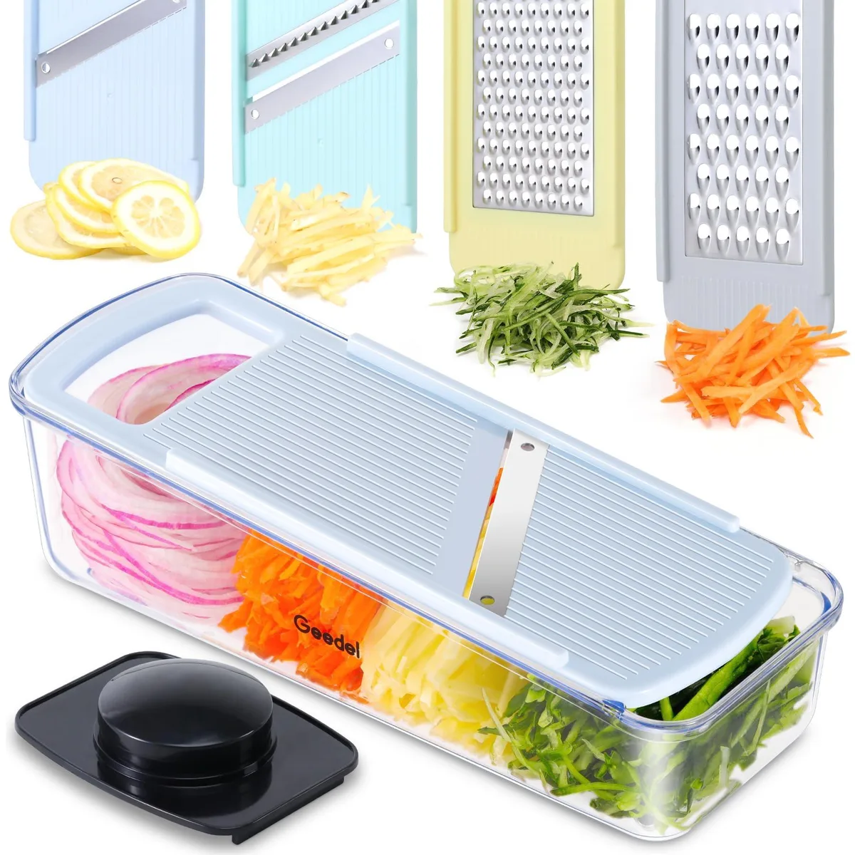  Geedel PS-318I food processor, mandoline slicer, 9.6 L x 3.7 W x 3.7 H inches, 1.2 pounds — product photo
