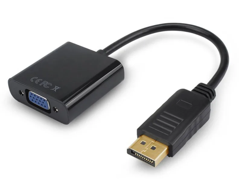 Corn Electronics Corn Electronics DisplayPort to VGA Adapter Right Angled Black — product photo