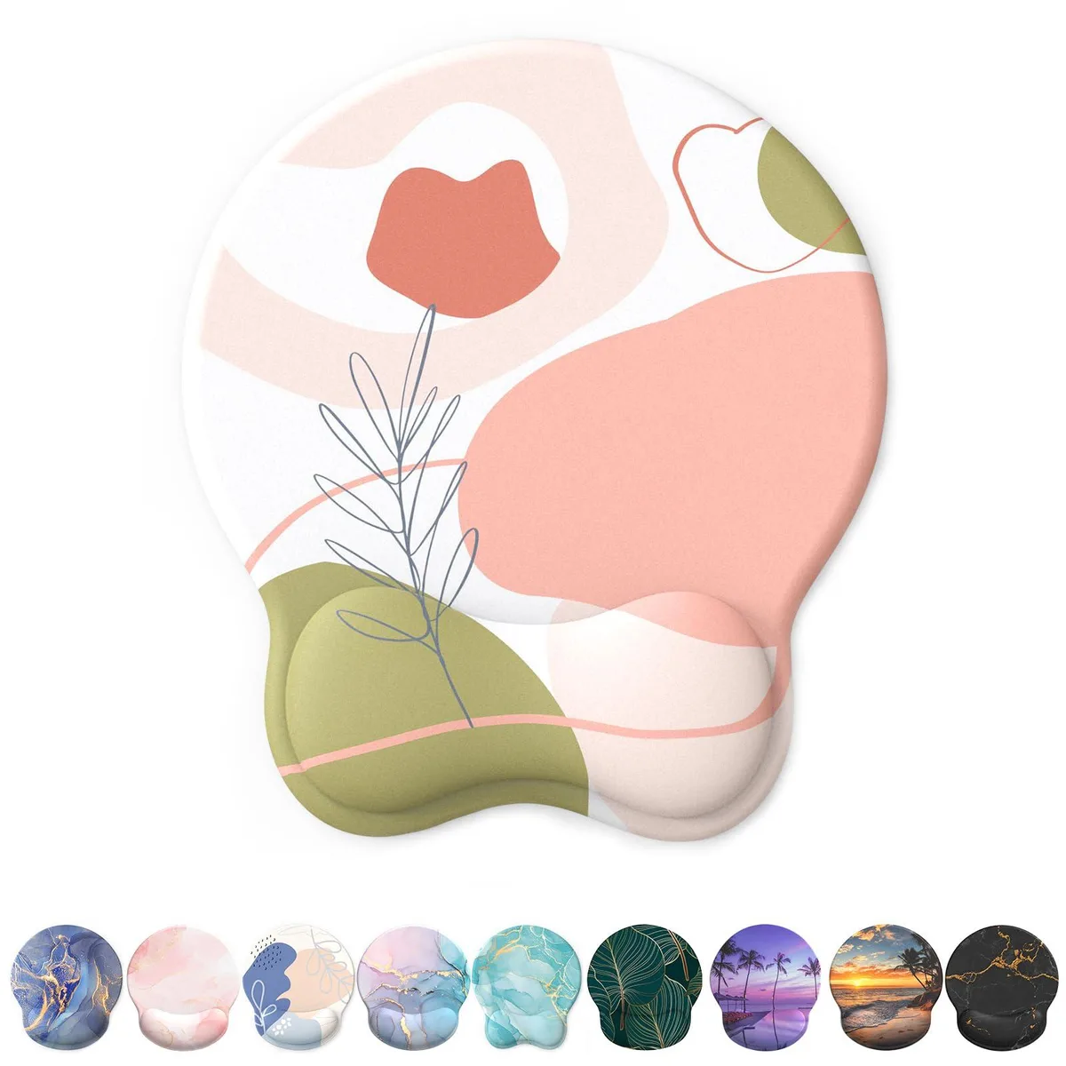  eulps MP200 Gel Mouse Pad Rose 9.8 x 8.6 in — product photo