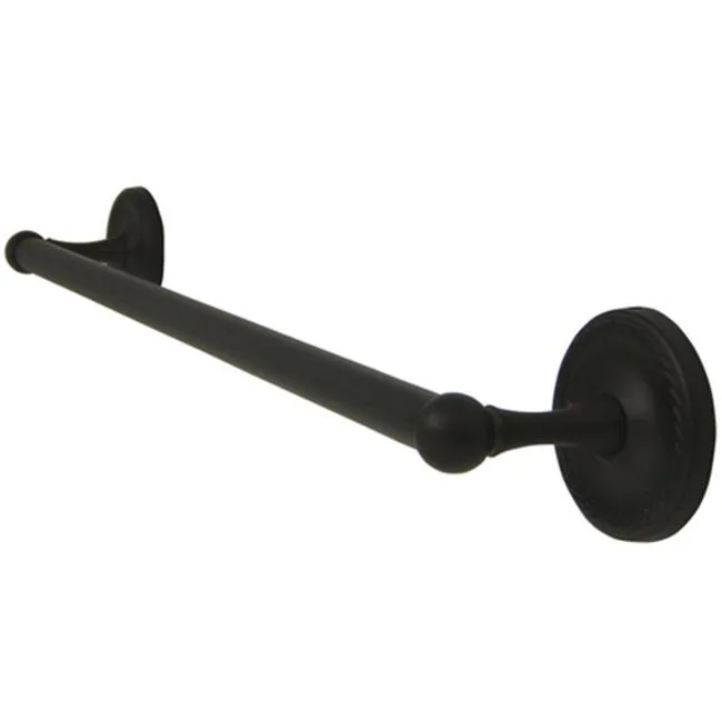 Oil-rubbed bronze 18 in towel bar with round mounting bases