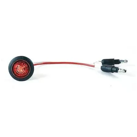 Round red LED clearance marker light with grommet mount, 1 1/8 in diameter, FMVSS 108 PC lens code
