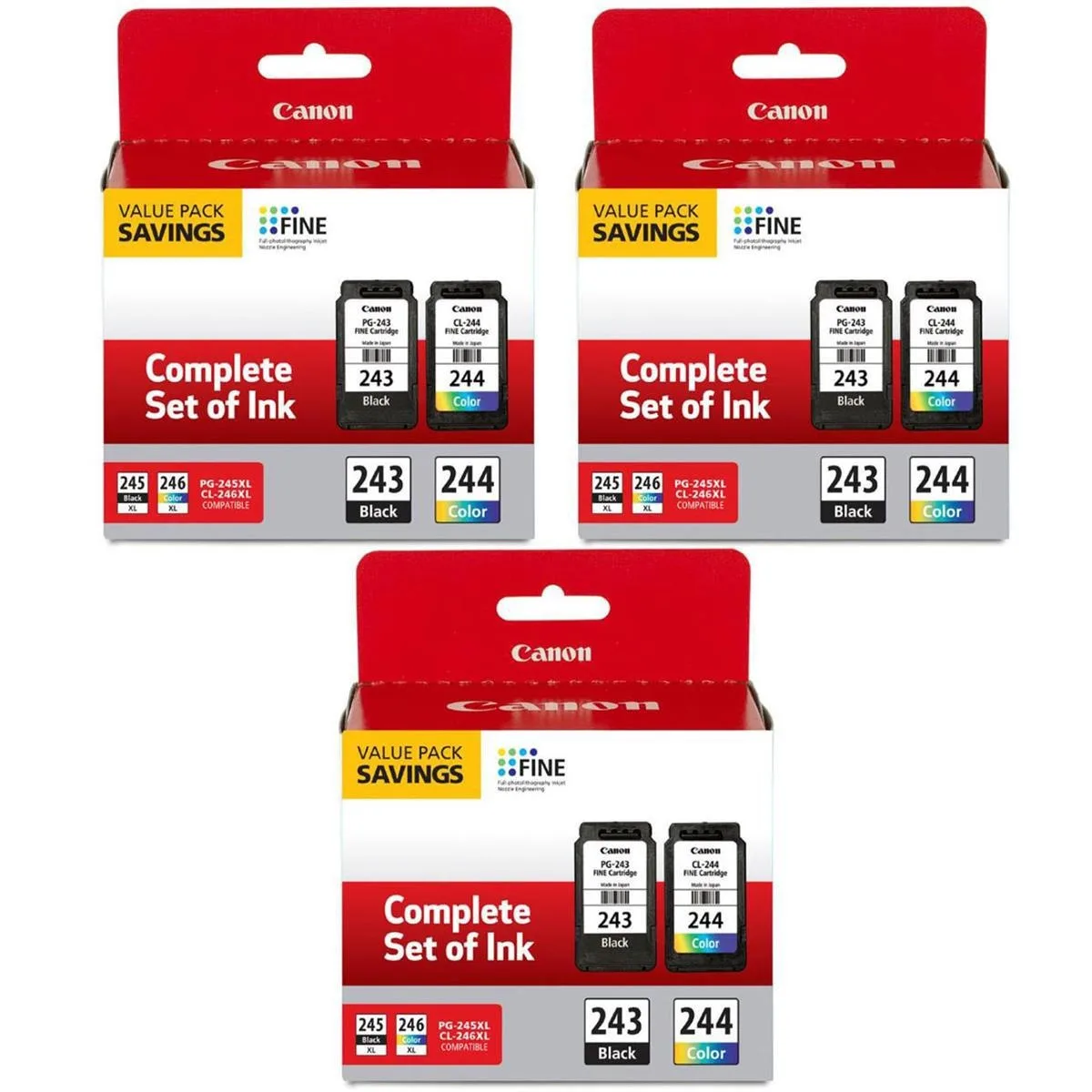 Canon Canon PG-243 Black &amp; CL-244 Colour Ink Cartridge 3-Pack — product photo