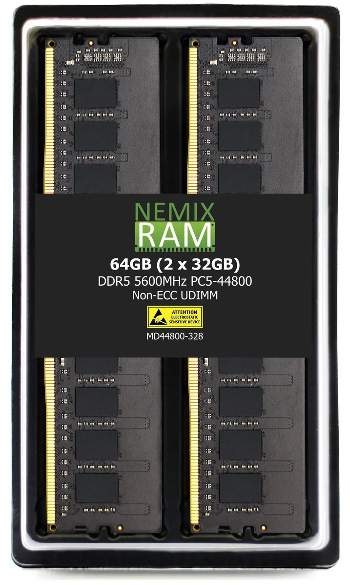 NEMIX RAM NEMIX RAM 64GB (2x32GB) DDR5 5600 CL46 1.1V 2Rx8 UDIMM ASUS ROG Strix B650-A memory upgrade — product photo
