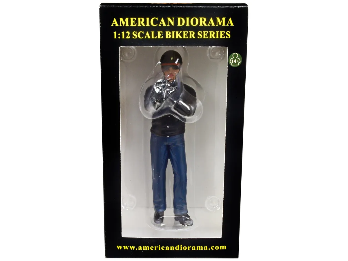 American Diorama American Diorama Biker Cash Figure 1:12 5.5in — product photo